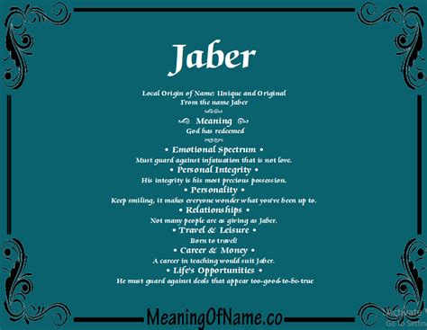 jaber meaning